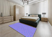 Patterned Light Slate Blue Rug in a Bedroom, pat570pur