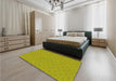 Patterned Dark Golden Brown Rug in a Bedroom, pat570yw