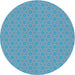 Sideview of Patterned Blue Novelty Rug, pat570