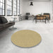 Round Patterned Cinnamon Brown Rug in a Office, pat571brn