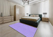 Patterned Purple Mimosa Purple Rug in a Bedroom, pat571pur