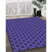 Patterned Denim Dark Blue Rug in Family Room, pat572pur