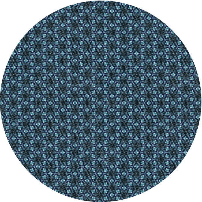 Square Machine Washable Transitional Deep-Sea Blue Rug, wshpat572