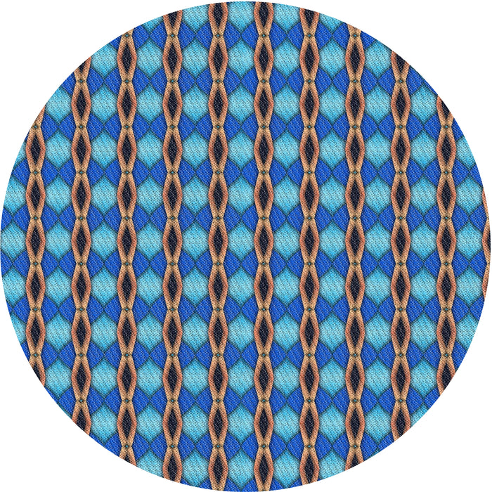 Square Machine Washable Transitional Macaw Blue Green Rug, wshpat573