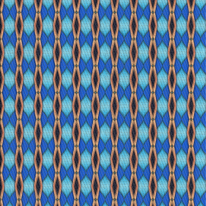 Patterned Blue Green Novelty Rug, pat573