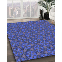 Patterned Sapphire Blue Rug, pat574blu