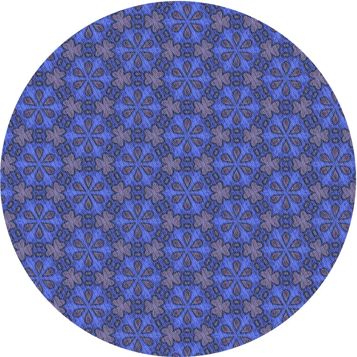 Square Patterned Sapphire Blue Rug, pat574blu