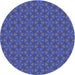 Square Patterned Sapphire Blue Rug, pat574blu