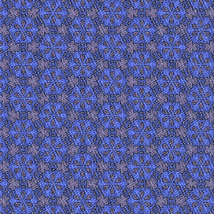 Round Patterned Sapphire Blue Rug, pat574blu