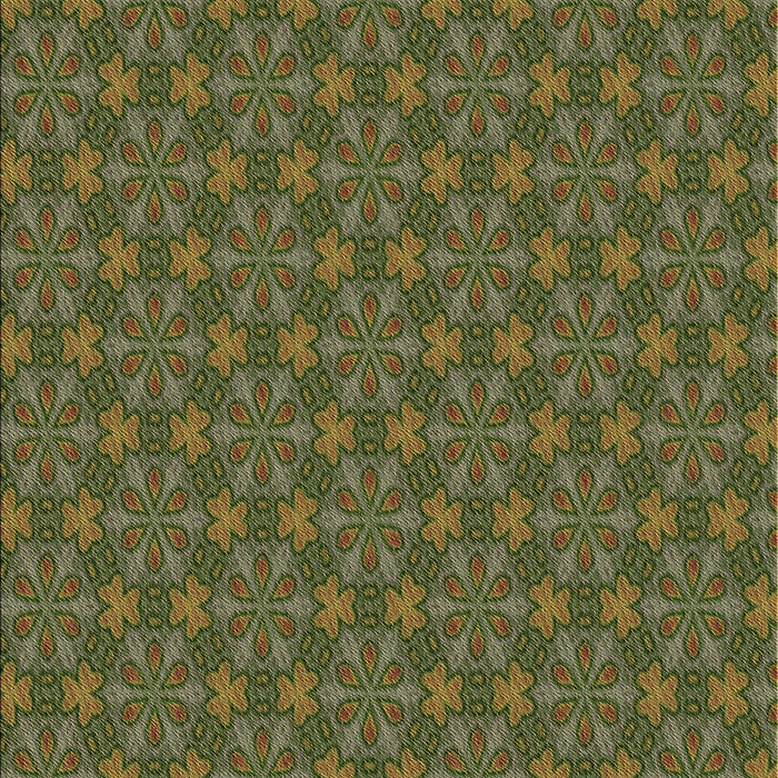 Machine Washable Transitional Army Green Rug, wshpat574brn