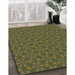 Machine Washable Transitional Army Green Rug in a Family Room, wshpat574brn