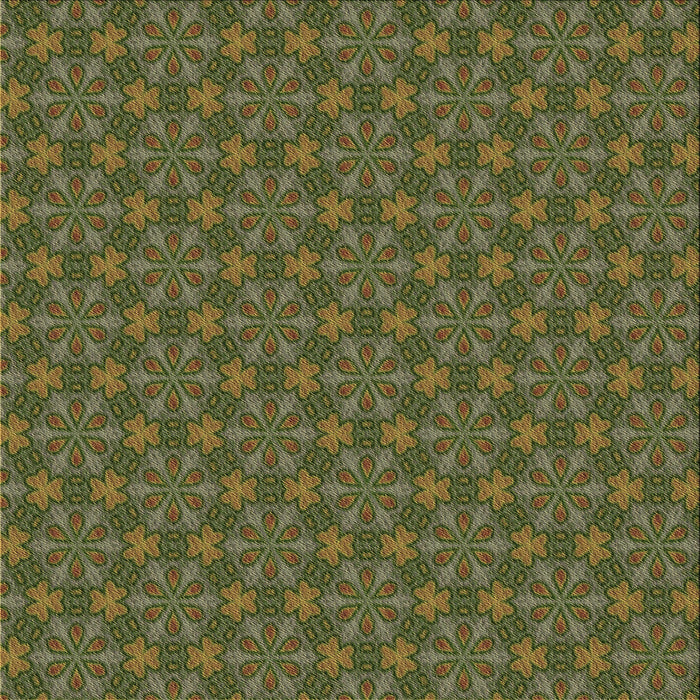 Round Patterned Army Green Rug, pat574brn