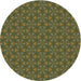 Square Machine Washable Transitional Army Green Rug in a Living Room, wshpat574brn