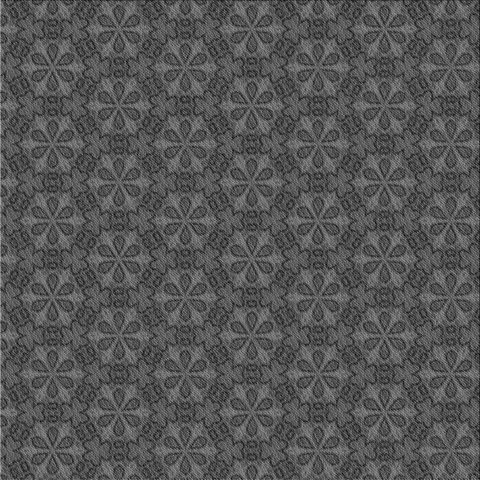 Round Patterned Dark Gray Black Rug, pat574gry