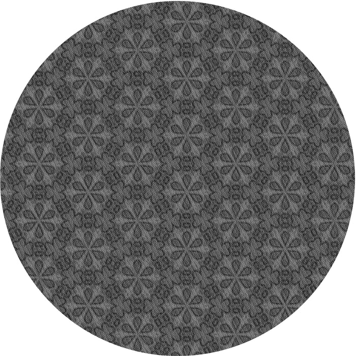 Square Machine Washable Transitional Dark Gray Black Rug in a Living Room, wshpat574gry