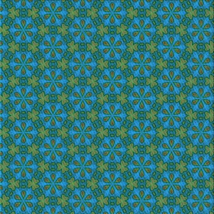 Round Patterned Medium Teal Green Rug, pat574lblu