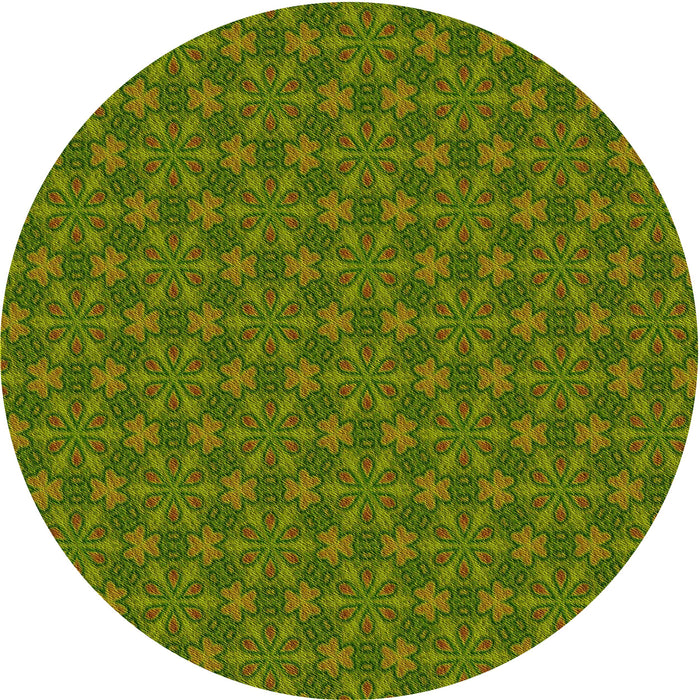Square Patterned Seaweed Green Rug, pat574yw