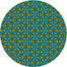 Sideview of Patterned Light Sea Green Novelty Rug, pat574