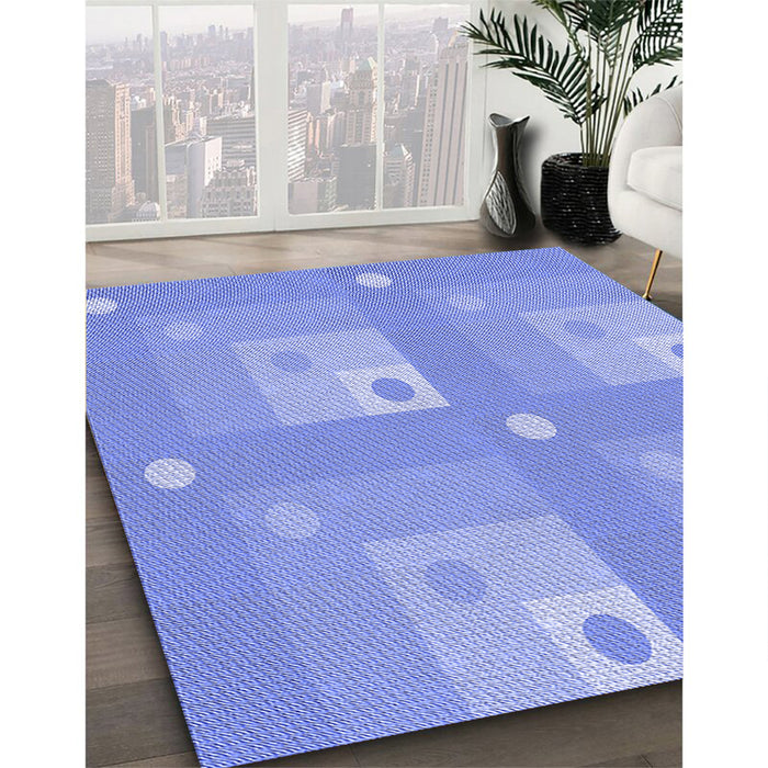 Machine Washable Transitional Sky Blue Rug in a Family Room, wshpat575blu