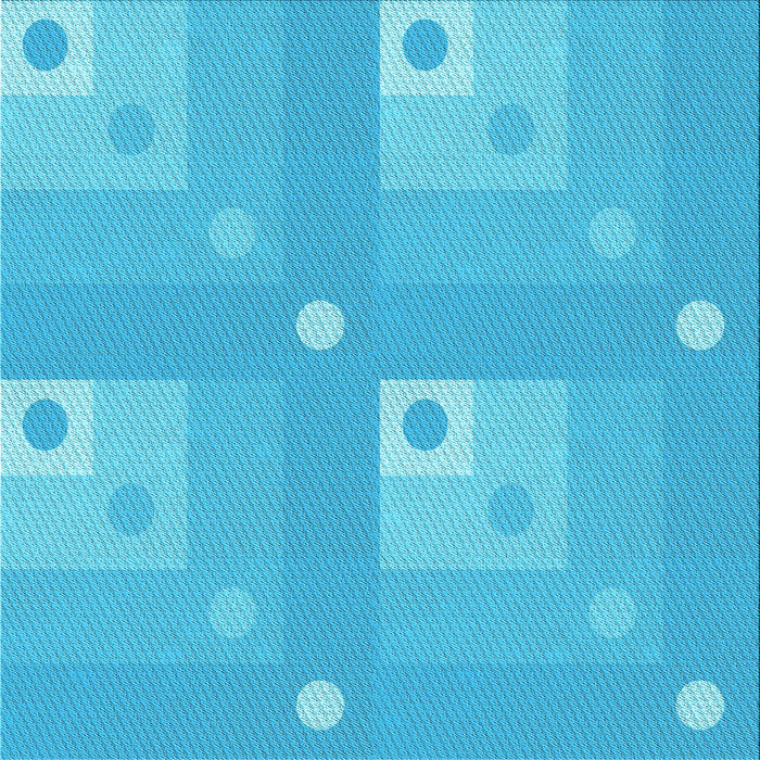 Round Patterned Bright Cyan Blue Rug, pat575lblu