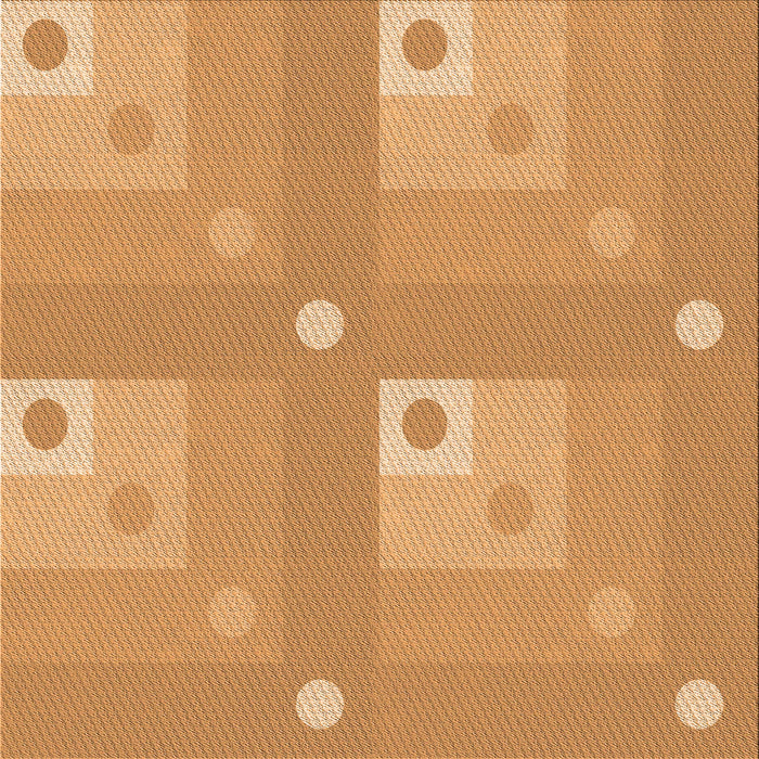 Round Patterned Orange Rug, pat575org