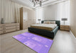 Patterned Bright Lilac Purple Rug in a Bedroom, pat575pur