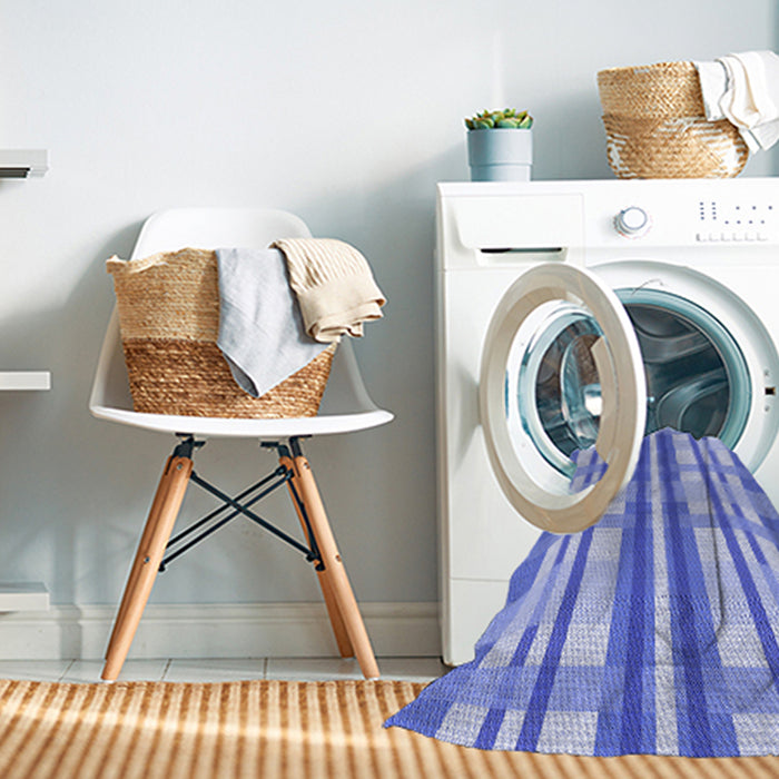 Machine Washable Transitional Blue Rug in a Washing Machine, wshpat576blu