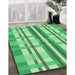 Machine Washable Transitional Jade Green Rug in a Family Room, wshpat576grn