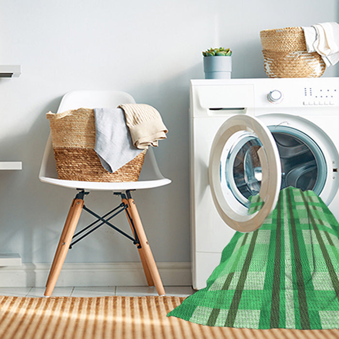Machine Washable Transitional Jade Green Rug in a Washing Machine, wshpat576grn
