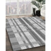 Machine Washable Transitional Platinum Gray Rug in a Family Room, wshpat576gry