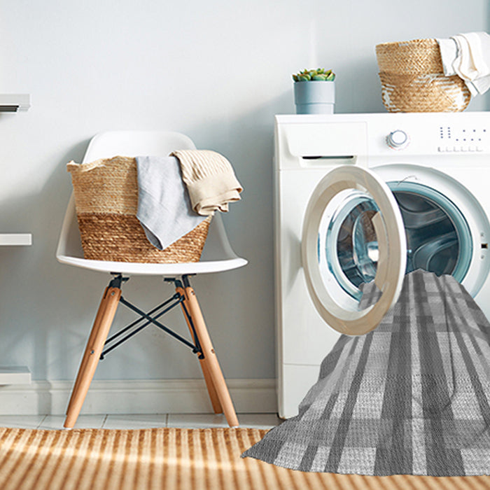 Machine Washable Transitional Platinum Gray Rug in a Washing Machine, wshpat576gry