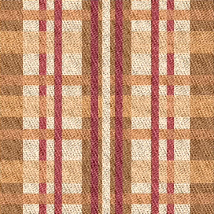 Round Patterned Orange Rug, pat576org