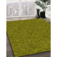 Patterned Dark Bronze Brown Rug, pat577yw