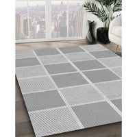 Patterned Platinum Silver Gray Rug, pat578gry