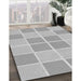 Patterned Platinum Silver Gray Rug in Family Room, pat578gry