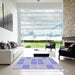 Square Machine Washable Transitional Periwinkle Purple Rug in a Living Room, wshpat578