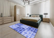 Patterned Jeans Blue Rug in a Bedroom, pat579blu