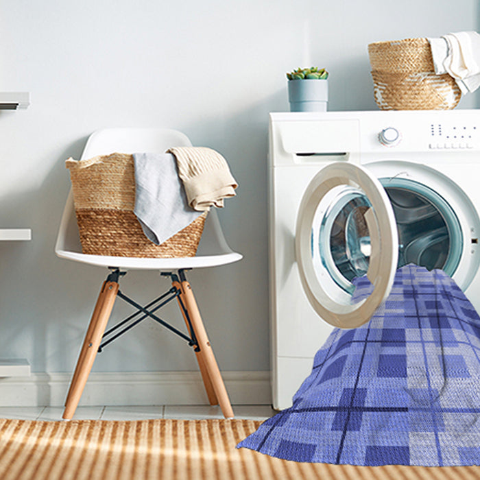 Machine Washable Transitional Jeans Blue Rug in a Washing Machine, wshpat579blu