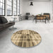 Round Patterned Brown Rug in a Office, pat579brn