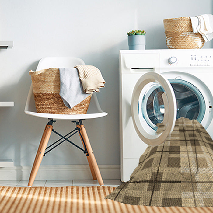 Machine Washable Transitional Brown Rug in a Washing Machine, wshpat579brn