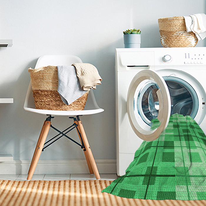 Machine Washable Transitional Lime Mint Green Rug in a Washing Machine, wshpat579grn