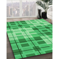 Patterned Lime Mint Green Rug, pat579grn