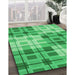 Patterned Lime Mint Green Rug in Family Room, pat579grn