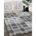 Patterned Silver Gray Rug in Family Room, pat579gry