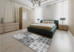 Patterned Silver Gray Rug in a Bedroom, pat579gry