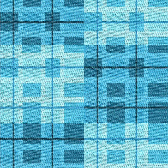 Patterned Bright Turquoise Blue Rug, pat579lblu