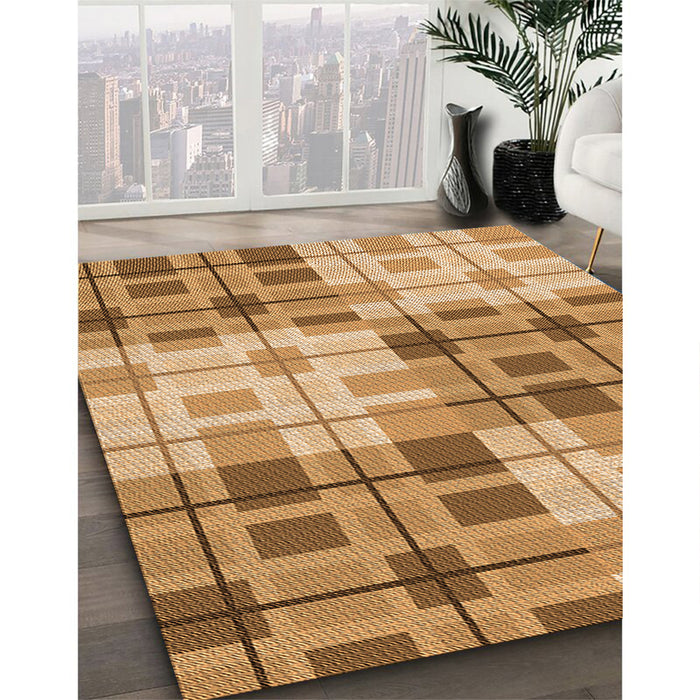 Machine Washable Transitional Yellow Orange Rug in a Family Room, wshpat579org