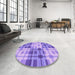 Round Patterned Purple Rug in a Office, pat579pur