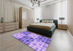 Patterned Purple Rug in a Bedroom, pat579pur