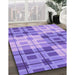 Patterned Purple Rug in Family Room, pat579pur